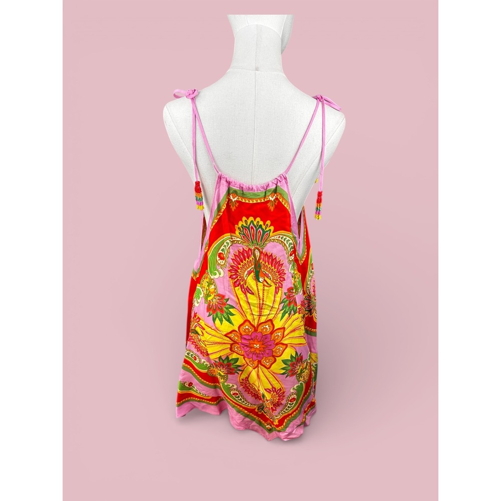 Farm Rio NWT SZ LGE Beach‎ Toucans Scarf Lenzing Ecovero viscose mini dress - Picture 9 of 16